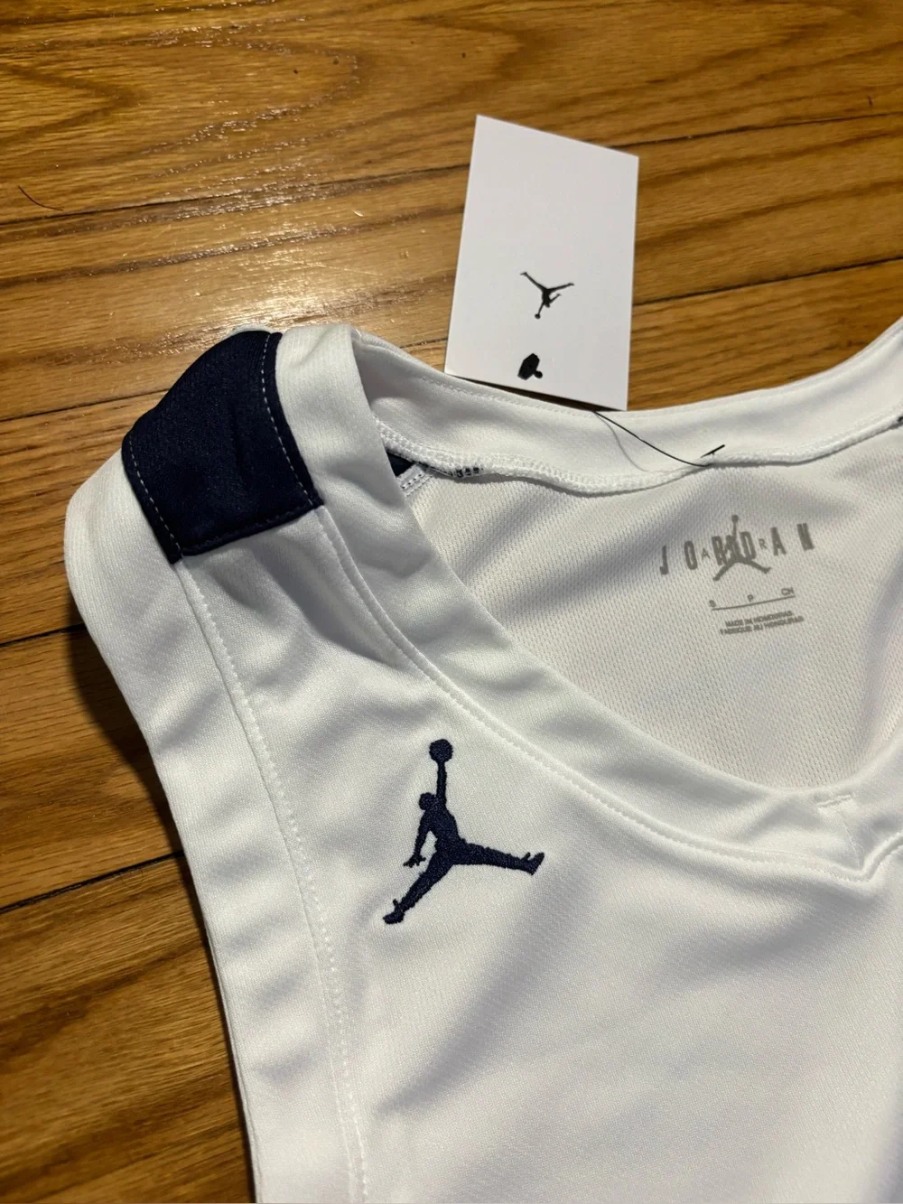 Nike Jordan Stock Overtime Basketball Jersey White/Blue men’s sz small new